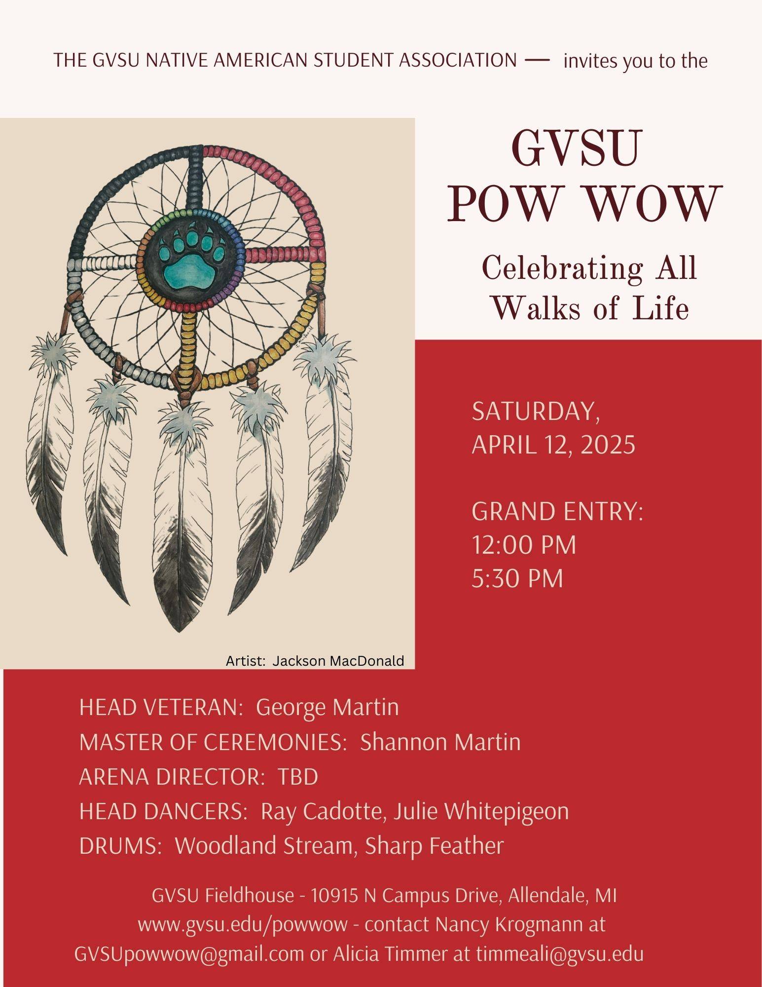 Flyer for 2025 Pow Wow on April 12, 2025